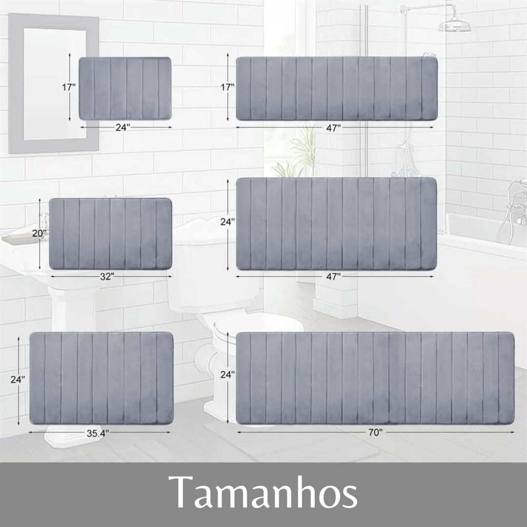 Kit de tapete para Banheiro Superabsorvente - 2x Mais Absorção