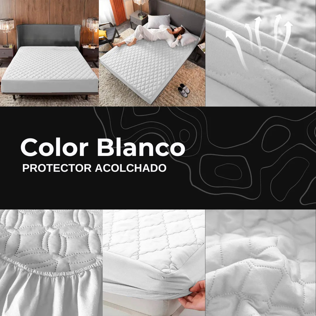 PROTECTOR COLCHON ANTIFLUIDO ACOLCHADO | NO MÁS ÁCAROS