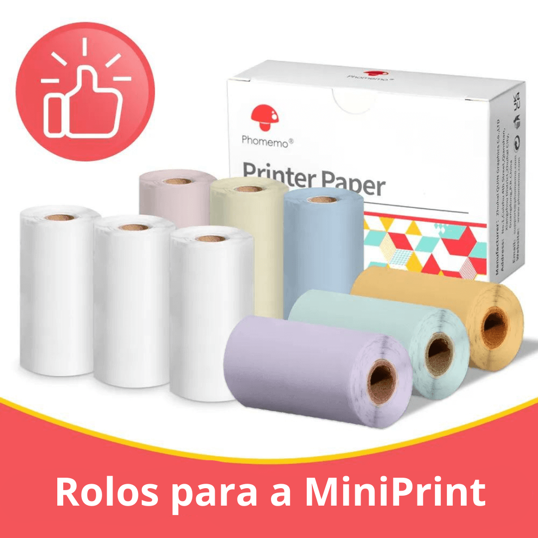 Rolos de papel térmico para a Mini Print
