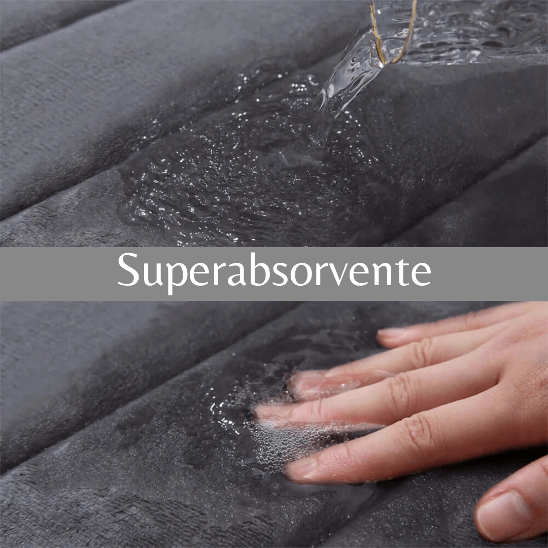 Kit de tapete para Banheiro Superabsorvente - 2x Mais Absorção