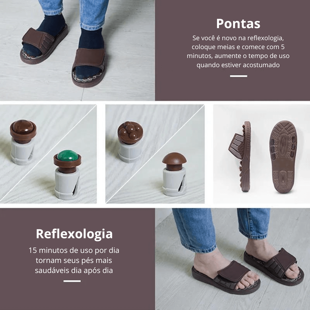 Chinelos de acupuntura para massagem nos pés