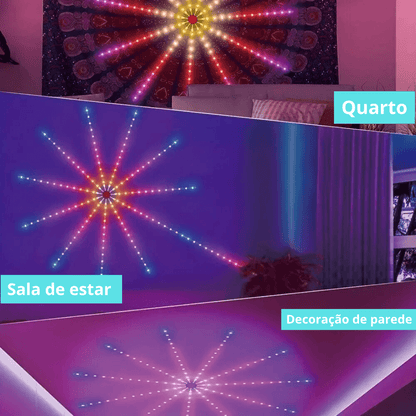 Fita LED com Efeito Fogos de Artificio, Multicolorido USB - LuckMax