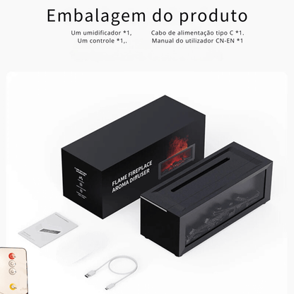 Umidificador e Difusor de ar Lareira, com Desligamento Automático