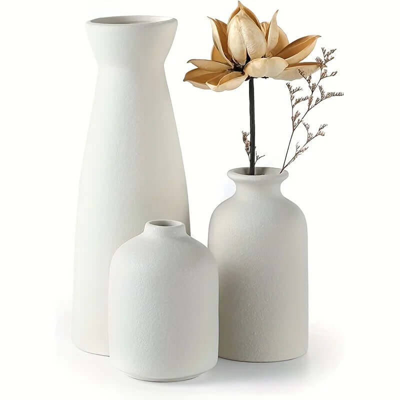 KIT DE 3 VASOS DE CERÂMICA - RusticHouse
