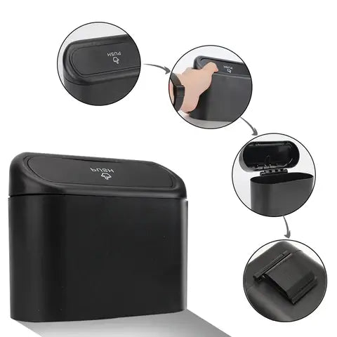Lixeira Para Carro Dispenser Portátil C/ Tampa Automática - CARDISPLAY PRO®